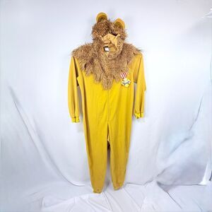 The Wizard of Oz The Cowardly Lion Costume Zip Up Romper Adult L/XL